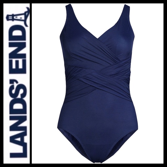 NWT Lands’ End Slendersuit Wrap Swimsuit - Picture 3 of 8